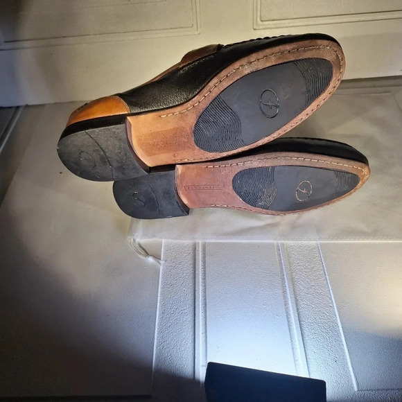 FLORSHEIM Mens Slip On Shoes With Tassels Two Tone Black & Brown 11.5 - Picture 12 of 13